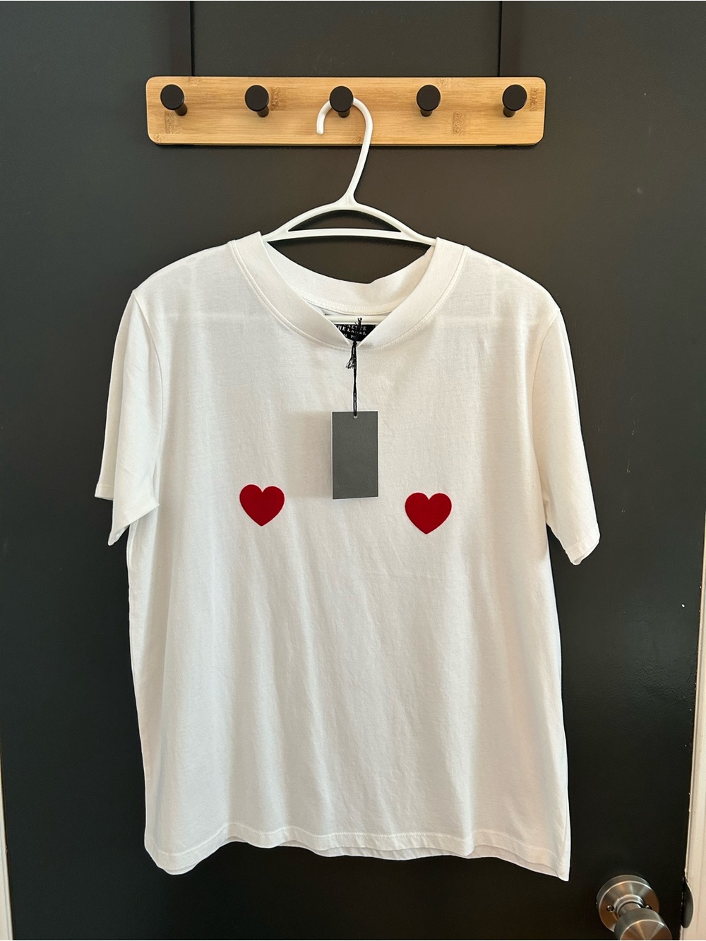 NWT Brunette the Label double heart shirt